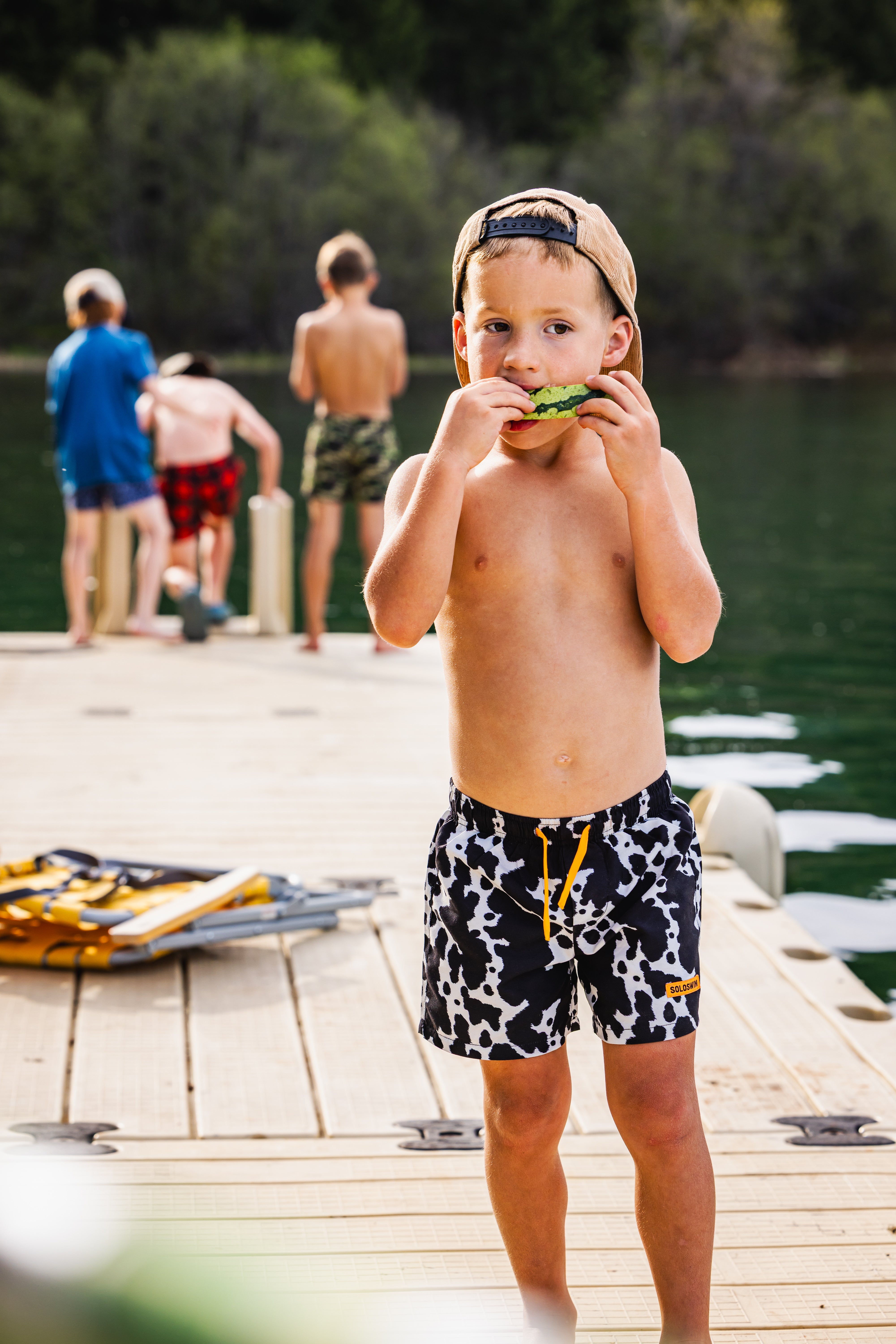 Boys Cow Swim Trunk