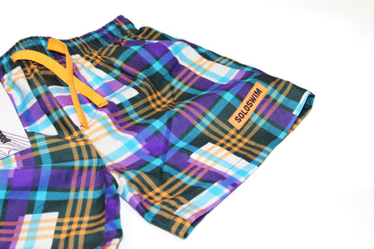 Boys Plaid Swim Trunk